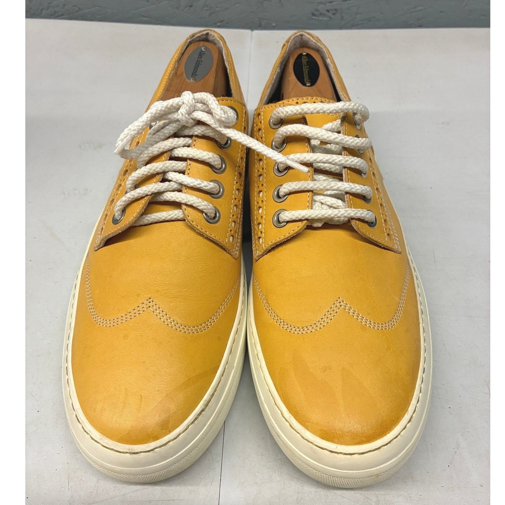 Jimmy Choo Reggy Sneakers Men's Leather Size 42 US 9 Yellow Lace Up Wingtip
